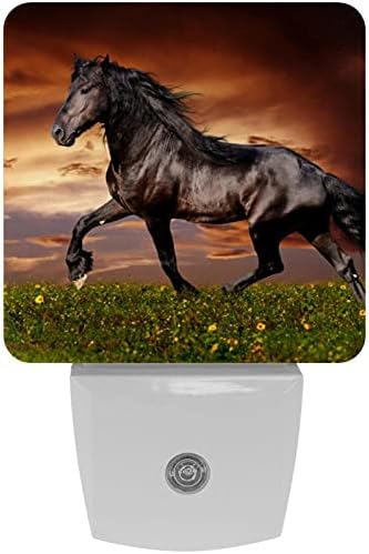 LORVIES Horse On The Prairie Plug led нощна светлина с Автоматичен Сензор от Здрач до Зори, Декоративна нощна
