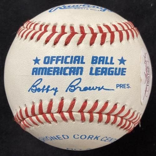 Whitey Ford Подписа Бейзболен топката Боб Браун йорк Янкис HOF С Автограф от Председателя на Управителния съвет на JSA