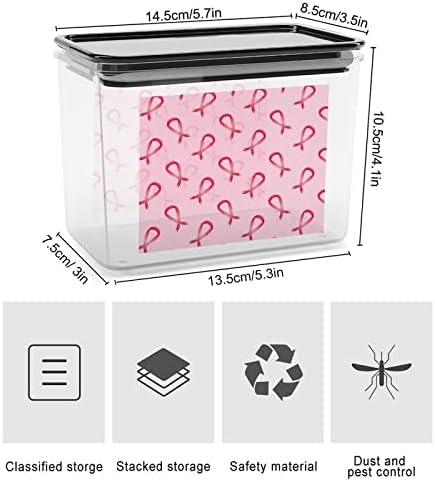 Информираността за Рака на гърдата Розови Панделки Кутия За Съхранение Пластмасов Контейнер-Органайзер за Хранителни Продукти