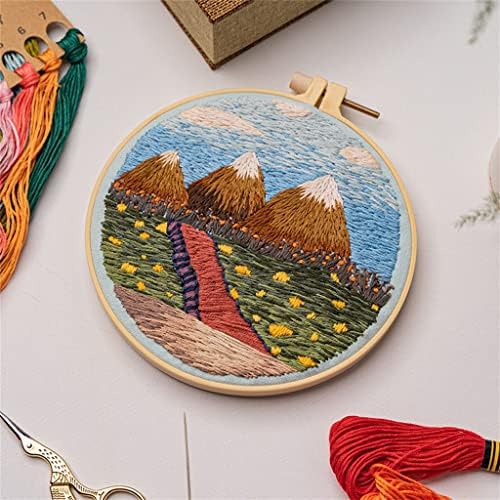 SDGH Комплект за бродиране красиви пейзажи САМ Облак от Заснежени планини Ръкоделие за Начинаещи кръст бод Artcraft (Цвят: