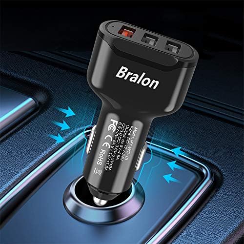 Зарядно за кола USB [4 бр.], Bralon 18W Quick Charge 3.0 и 24W / 4.8 A, 3-Пристанище зарядно устройство за бързо зареждане