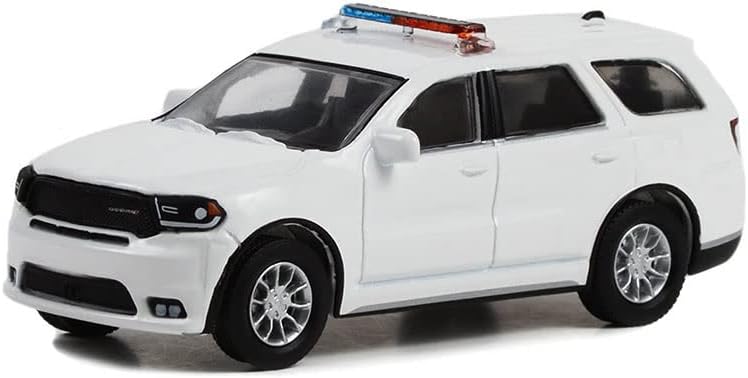 Greenlight 43003-L Hot Pursuit - Dodge Durango Police Pursuit 2022 - Бял със светлинна ивица и притискателния лента (изключително за хоби), хвърли под налягане в мащаб 1: 64
