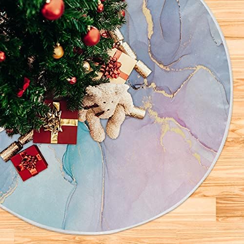 Oarencol Златисто-Син Мраморен Камък Тюркоаз Коледно Дърво Пола 36 инча Коледна Празнична Парти Коледа Мат