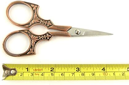 КАЧЕСТВЕНИ ножици за бродерия дължина от 4-1/ 2 инча (11,5 см) с Декоративни алуминиеви джанти дръжки в старинен стил -