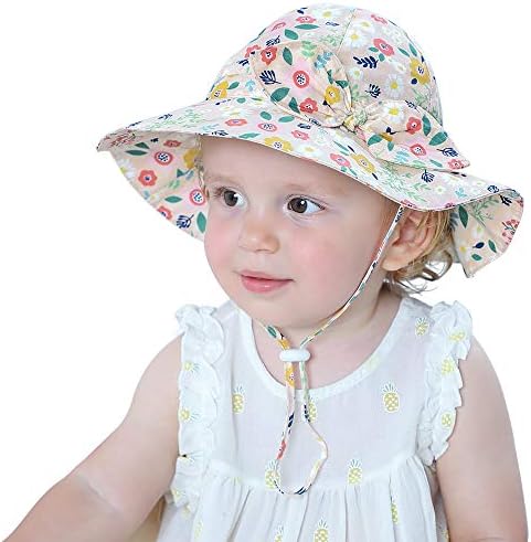 Бебета, Деца Момиче Дишаща Солнцезащитная Шапка От Чист Памук, Сгъваема UV-Защита на Лък Гъвкави Плажни Летни Шапки