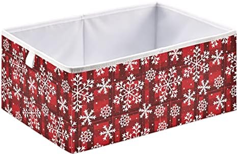 Чекмеджета за съхранение на Коледни Кубчета CaTaKu в Клетката с Снежинками за Организиране, Правоъгълни Тъканни Кубчета за съхранение, Кутии за съхранение на Кубчета