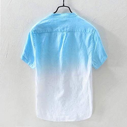 LATINDAY Мъжки Памучен Бельо Риза Дишаща Наклон Цветове Ежедневни Летни Плажни Блузи С Къс Ръкав Празнични Ризи За Почивка