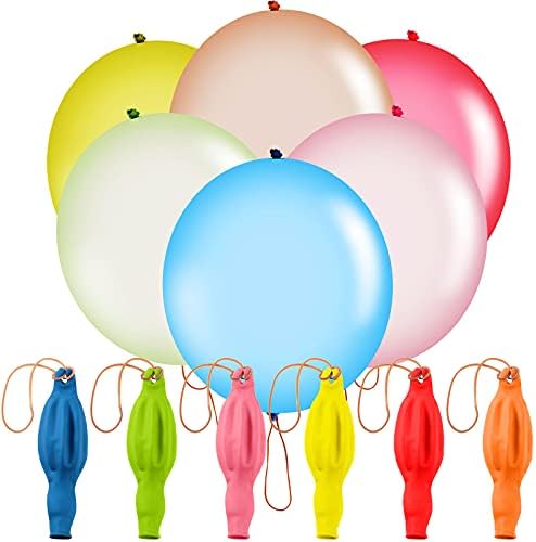 12 Парчета от 18 Инча(ите) Перфорирани балони, Подаръци за Партита, Неонови Перфорирани балони, Весели балони с дръжка от