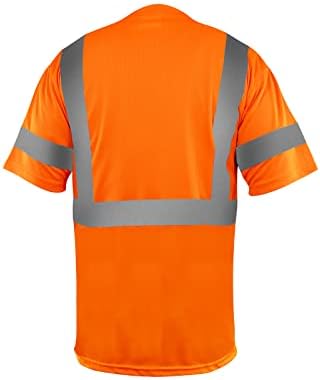 LX Светоотражающая Защитна Тениска С Къс Ръкав, Светоотражающая Дишаща Тениска с Висока Видимост за Работа,