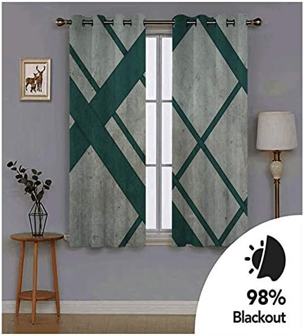 Завеси от Полиестер Daesar Спалня 42x45 Инча Обработка на Прозорци и Врати Реколта Геометрични Линии Топлинни