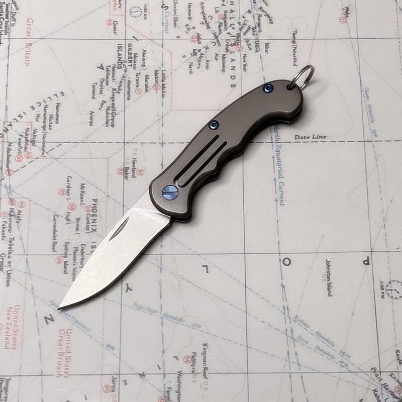 VSL VANSLENSON Малък Сгъваем Нож Mini EDC Джобен Нож с 2-инчов Нож от неръждаема Стомана Сив (2)