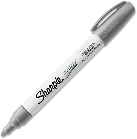 Чувствах върха писалка Sharpie Боя на Маслена основа Medium Point Сребърна кутия от 12 маркер химикалки 35560