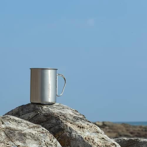 Туристическа чаша GLOCAMPING от неръждаема стомана със Сгъваема дръжка за къмпинг, разходки и катерене, с капацитет