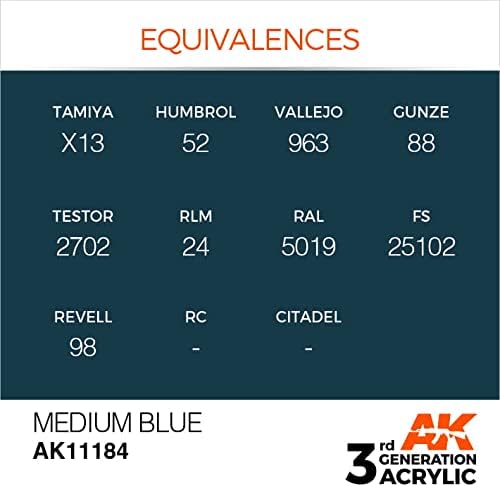 Акрилни бои AK 3Gen AK11184 Средно син цвят (17 мл)