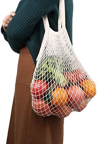 4 Опаковки Преносими многократна употреба за хранителни стоки, пакети, чанта за плодове и зеленчуци, Моющийся
