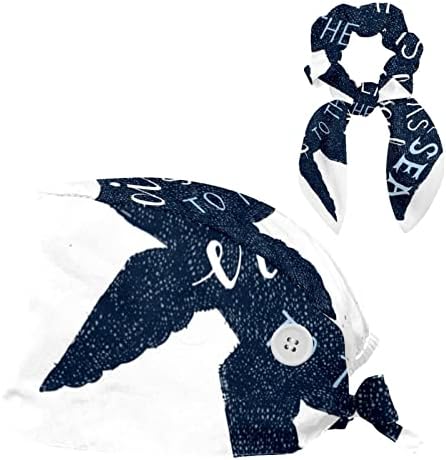 Дамски и Мъжки Хирургична Шапчица с Лък, Ластикът за Коса, Ръчно Рисувани във формата на Цвете, Работната Шапчица Един размер