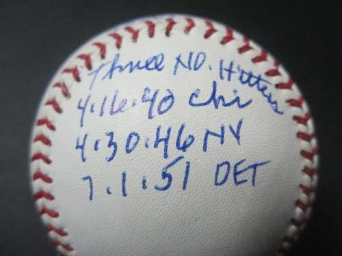 Боб Фелер Кливланд Индианс с автограф OAL Stat Baseball JSA COA РЕДКИ Бейзболни топки с автографи