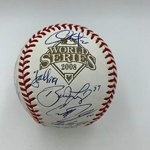 Отборът на Шампионите от world series 2008 Филаделфия Филис подписа договор с W. S. Baseball JSA COA - Бейзболни