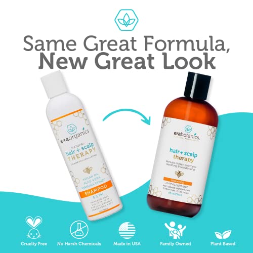 Era Organics Manuka Honey Dry Scalp Shampoo - Успокояващ и хидратиращ Шампоан за суха кожа на главата и Изтощена