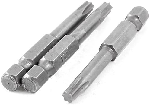uxcell 3 Бр Магнитни Накрайници T25 4,3 mm 6,3 мм с Шестигранным Опашка Torx За отвертки