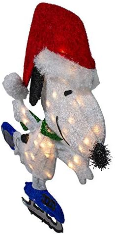 Northlight 24 Бяло и Червено Предварително Текущ Фъстъци За каране На кънки На лед, Любимата на всички Куче, Коледен Декор на Открито - Прозрачни светлини