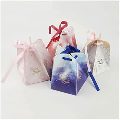 CUJUX 100шт DIY Кутия за подаръци и Чанти Сладък Подарък Кутия шоколадови Бонбони с Лента за Сватба, Рожден