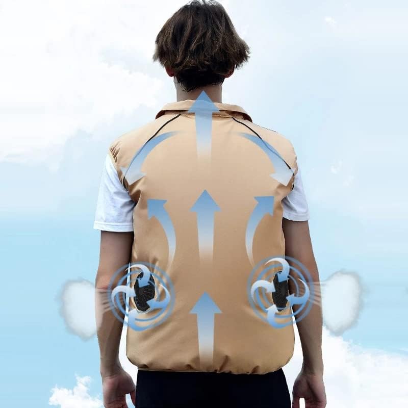 MMLLZEL Мъжки Летни дрехи за кондициониране на Въздуха, Охлаждащ жилетка с вентилатор, зареждане чрез USB, Охлаждащ спортен
