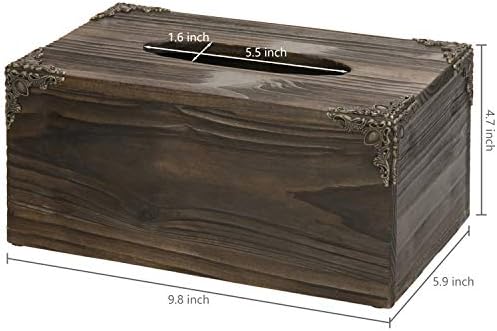 MyGift Правоъгълна Кутия за Салфетки от Водите Дърво в Селски стил с Капак-Притежател, Диспенсер за хартиени Кърпички за