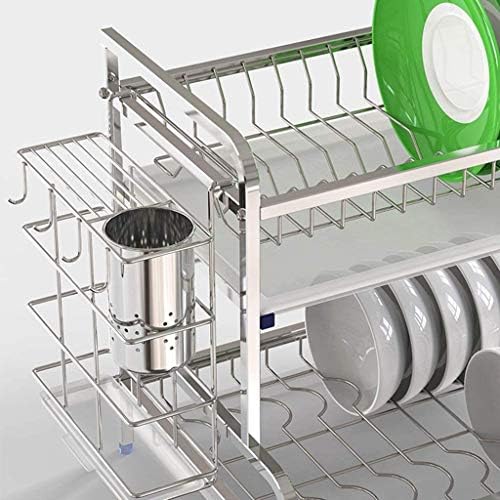 SDGH Метална стойка за чаши - Сливная часова Сребърна Кухненски стелаж за сушене на чаши и Водосточни шкаф с