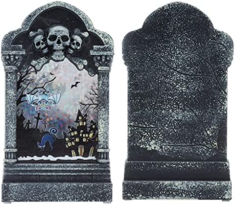 Fdit Лампа за надгробни камъни на Хелоуин, С Мистериозен Модел, Лампа за надгробни плочи в гробището на Хелоуин,