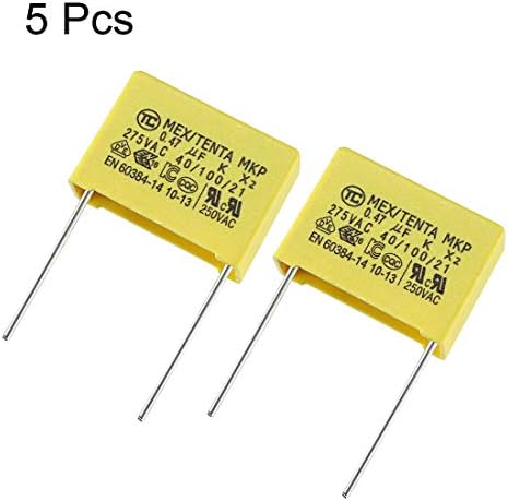 Предпазни кондензатори от полипропиленова тъкан uxcell 0,47 icf 250 vac X2 INC 5 бр.
