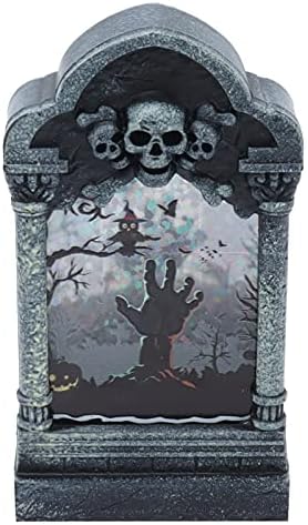 Fdit Лампа за надгробни камъни на Хелоуин, С Мистериозен Модел, лампа за надгробни плочи в гробището на Хелоуин, Украси
