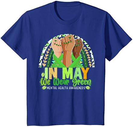 Ръчно Дъга През Май, аз Нося Зелена Тениска За Информиране за психично здраве