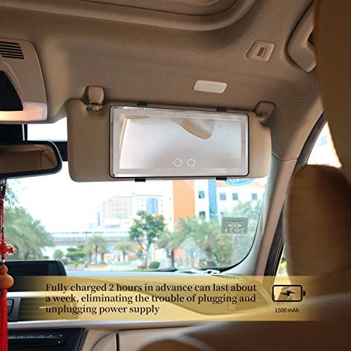 Автомобилно Огледало на сенника Вградена Батерия с led подсветка Автомобилно Огледало за грим с осветление Огледало