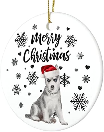 3-Инчов Коледна Украса за кучета Бостън Териер, Подарък за Фен на Кучета, Украса за Елхата, Кръгли Коледна