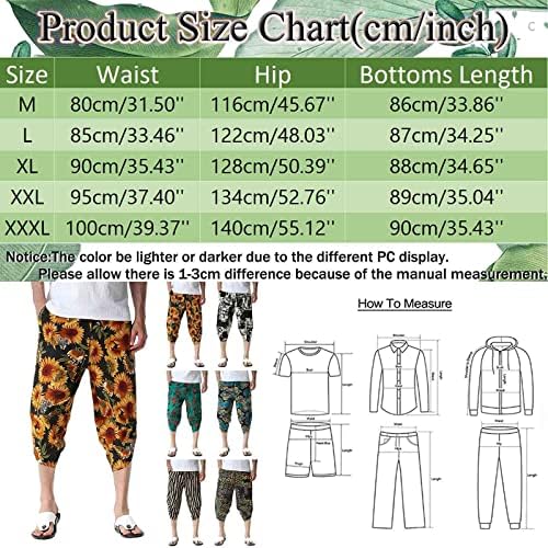 MIASHUI Размер на 13 Мъжки пролетно-летния памук и панталони с принтом дантела прозорци в етнически стил, всекидневни, спортни мъжки Коледа