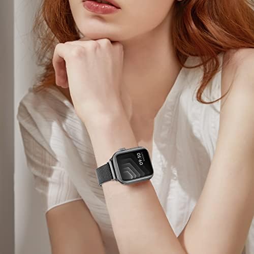 Съвместим с каишка на Apple Watch 38 мм 40 мм 41 мм 42 мм 44 мм 45 мм, женски гривна от тънка мрежа Aralana от неръждаема