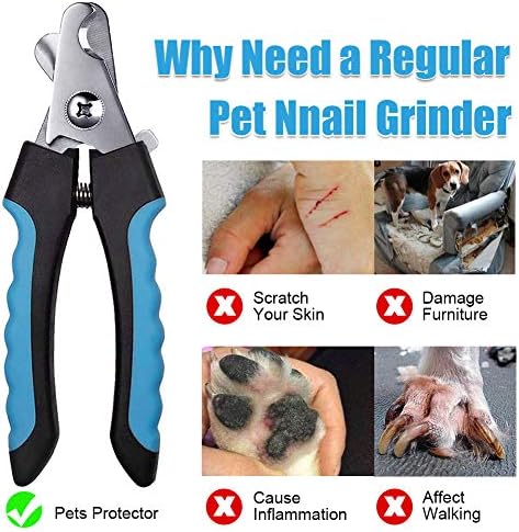 Ножица и Машинка за нокти за кучета - с противоударен, за да не срежете - Остър нож на по-дебели нокти на краката