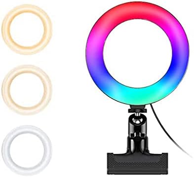 LHLLHL Регулируема Димиране на led Околовръстен Лампа за Селфи, Светкавица RGB, Лампа за Фотография, Настолна Камера,