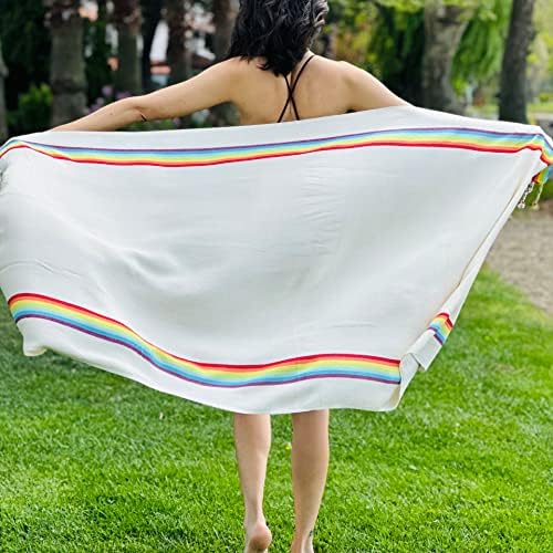 BORAS WAVE Rainbow Collection Многоцветное Турското Плажна Кърпа, Памук / бамбук, Предварително Выстиранное, Голям размер,