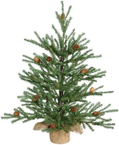 Изкуствена Коледна елха VCO 18Carmel Pine с борови шишками и основа от чул - Неосвещенная