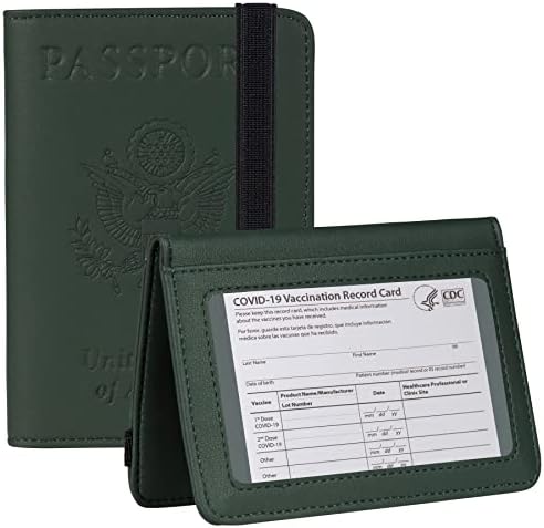 Travelambo Чантата си за паспорт, Притежател на Паспорт, Калъф, Кожен Пътен Чантата с Rfid-Заключване за