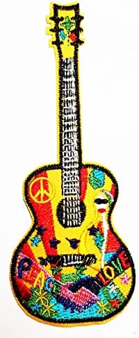 Гитарная музика Музикален инструмент Сладък мир хипи стил пънк рок-н-рол, тежък лого, бродирани пришитыми железни ивици за раници, дънкови облекла, костюми