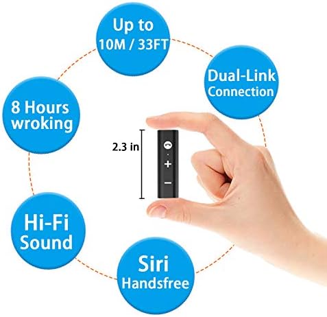 Мини Безжична Bluetooth приемник, Bluetooth адаптер за Кола 5.0 и Aux Bluetooth приемник с клипове, Стереовыход