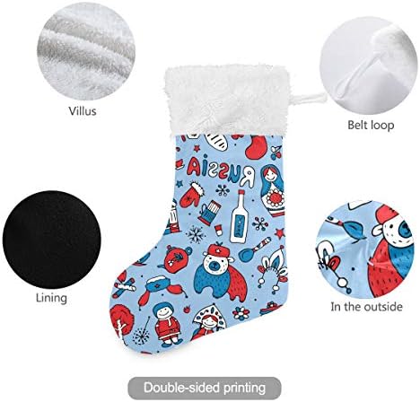 PIMILAGU Русия Сини Коледни Чорапи, 1 Опаковка 17,7, Окачените Чорапи за Коледна украса