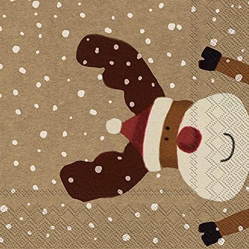 Бостонские Международни кърпички за зимните празници IHR, Коледни, 3-Слойна Хартия, Салфетки, размер за коктейл