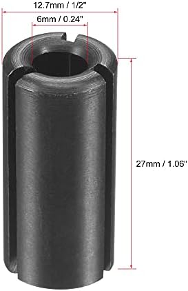 Адаптер на Водача Цанги Рутер uxcell Преобразува 12,7 мм (1/2) до 6 мм за Гравировально-Смилане Длета с CNC, Дървообработващи металообработващи машини