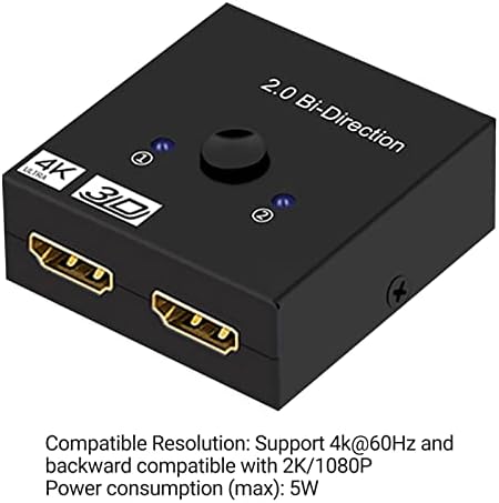 Съвместим с Yirtree HDMI switch с висока разделителна способност, Компактни HDMI-Съвместим ключа на дисплея 1X2/2X1 за камерата