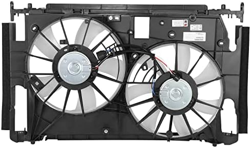 [Комплект без теглене] TO3115183 на Заводския вентилатор за охлаждане с двоен радиатор в събирането, Съвместим с Toyota Rav4 3.5 L North American 2009-2012 Г., 12 В, черен