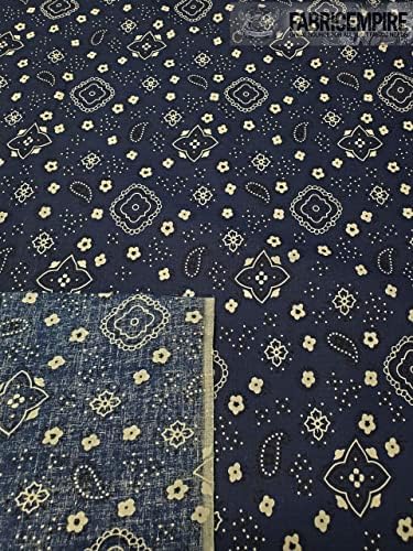 Тъкан от поликоттона с шарени вратовръзки / ширина 60 см / Продава се двор (тъмно синьо)
